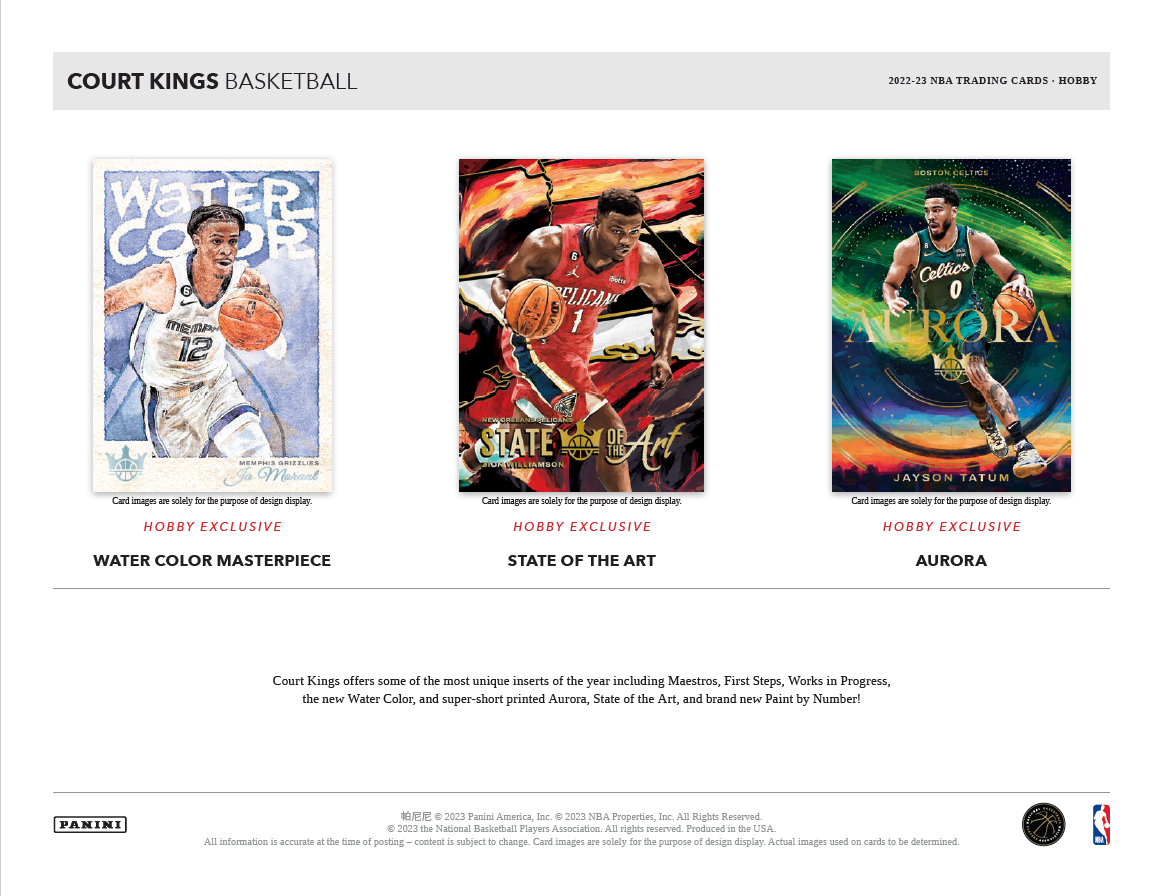2022-23 Panini Court Kings NBA Basketball Hobby Box