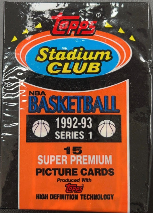 1992-93 Topps Stadium Club NBA Basketball Series 1 Hobby Pack